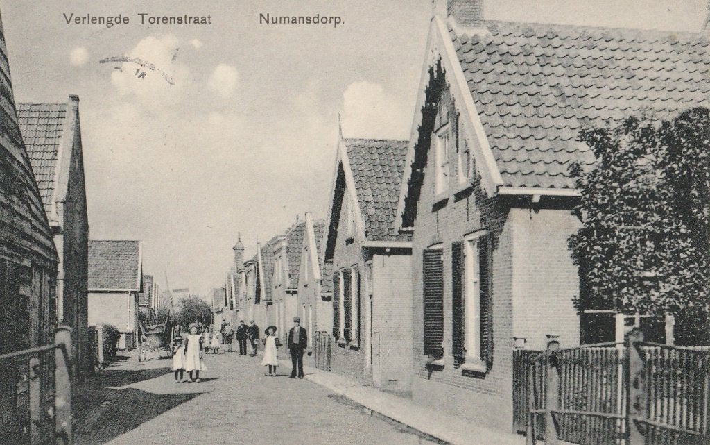 Numansdorp, Verlengde Torenstraat. Gemeente Cromstrijen, Verzenden, Voor 1920, Gelopen, Zuid-Holland