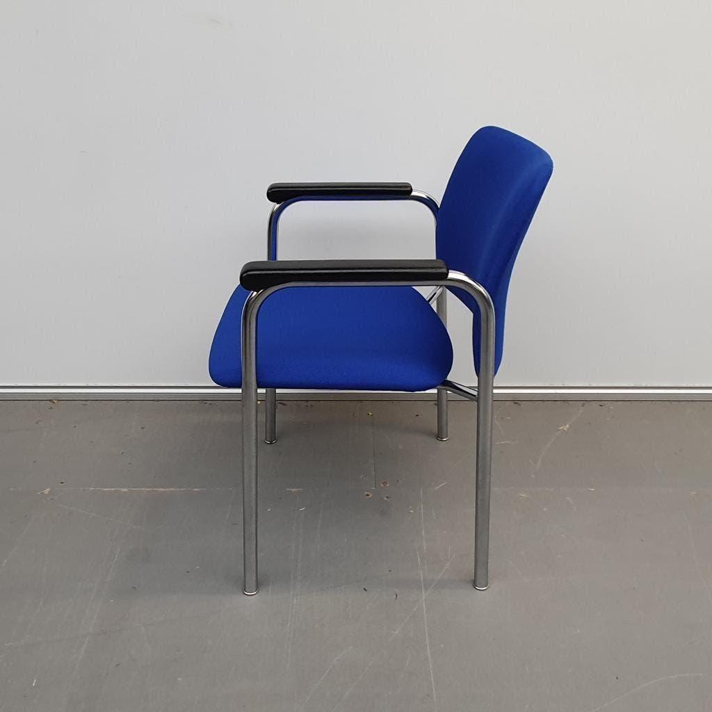 CAR vergaderstoel kantoorstoel nieuwe blauwe stoffering, Ophalen, Kunststof, Gebruikt, Drie