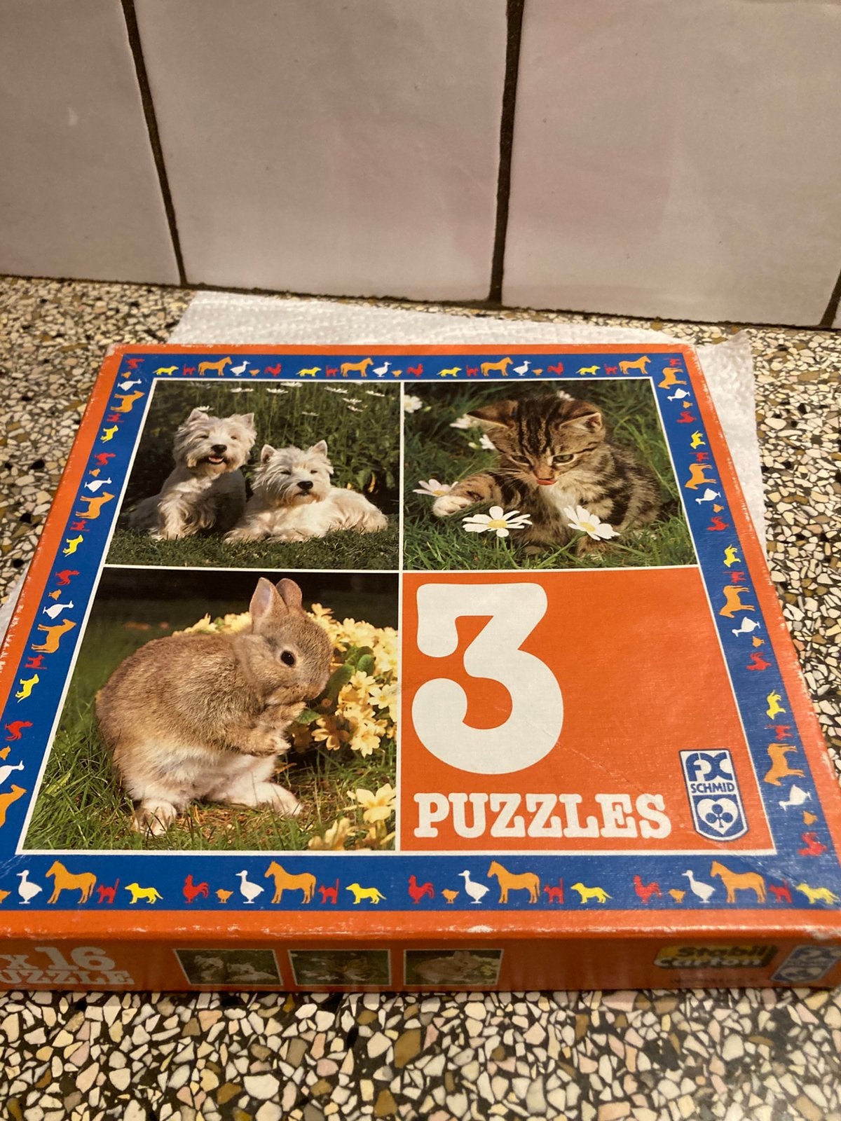 Leuke 3 in 1 puzzel dieren, Kinderen en Baby's, Speelgoed | Kinderpuzzels, Ophalen of Verzenden, 10 tot 50 stukjes, Zo goed als nieuw
