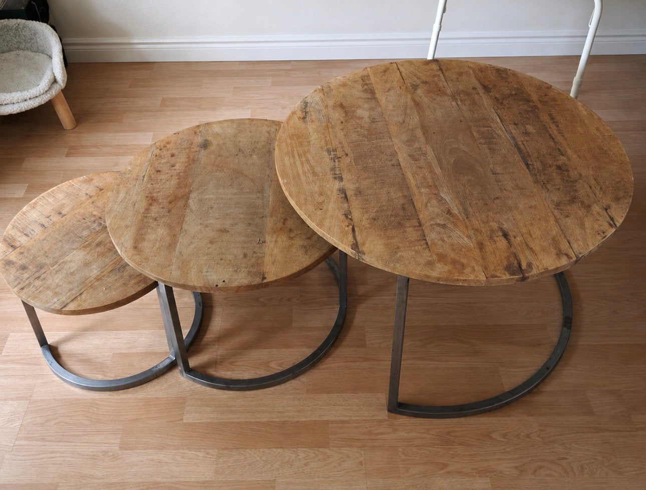 Salon tafel manghout, Ophalen, Rond, 50 tot 100 cm, Zo goed als nieuw