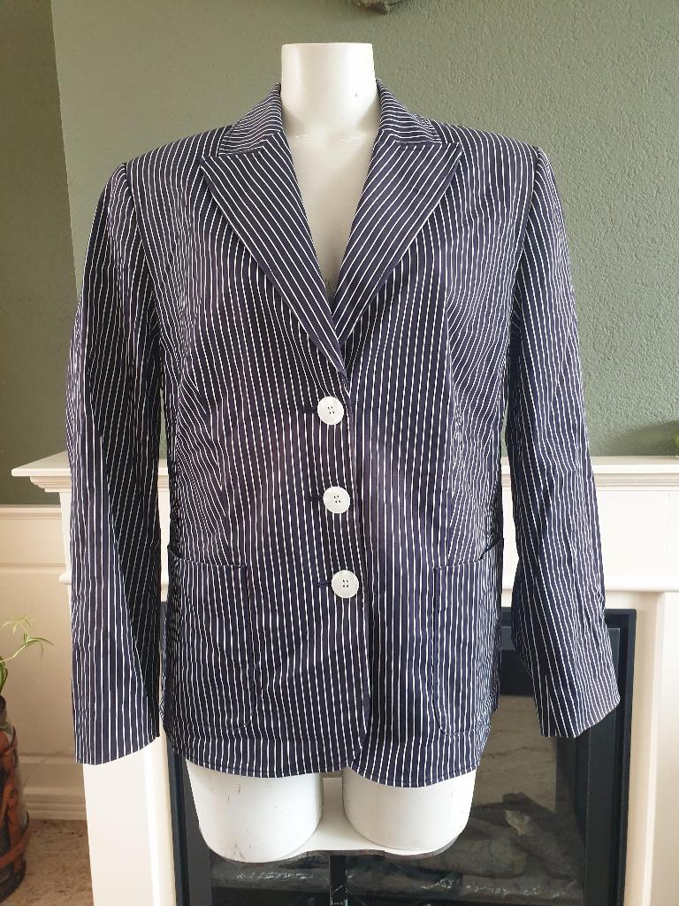 Gerry Weber zwart zeer d blauw wit jas colbert 42, Maat 42/44 (L), Zo goed als nieuw, Jasje, Gerry weber