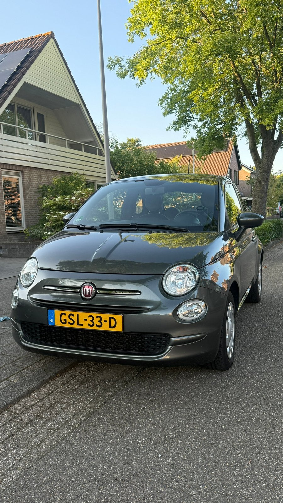 Fiat 500 1.2 Eco 69pk 2019 Grijs, Auto's, Voorwielaandrijving, Stof, 1242 cc, 4 cilinders