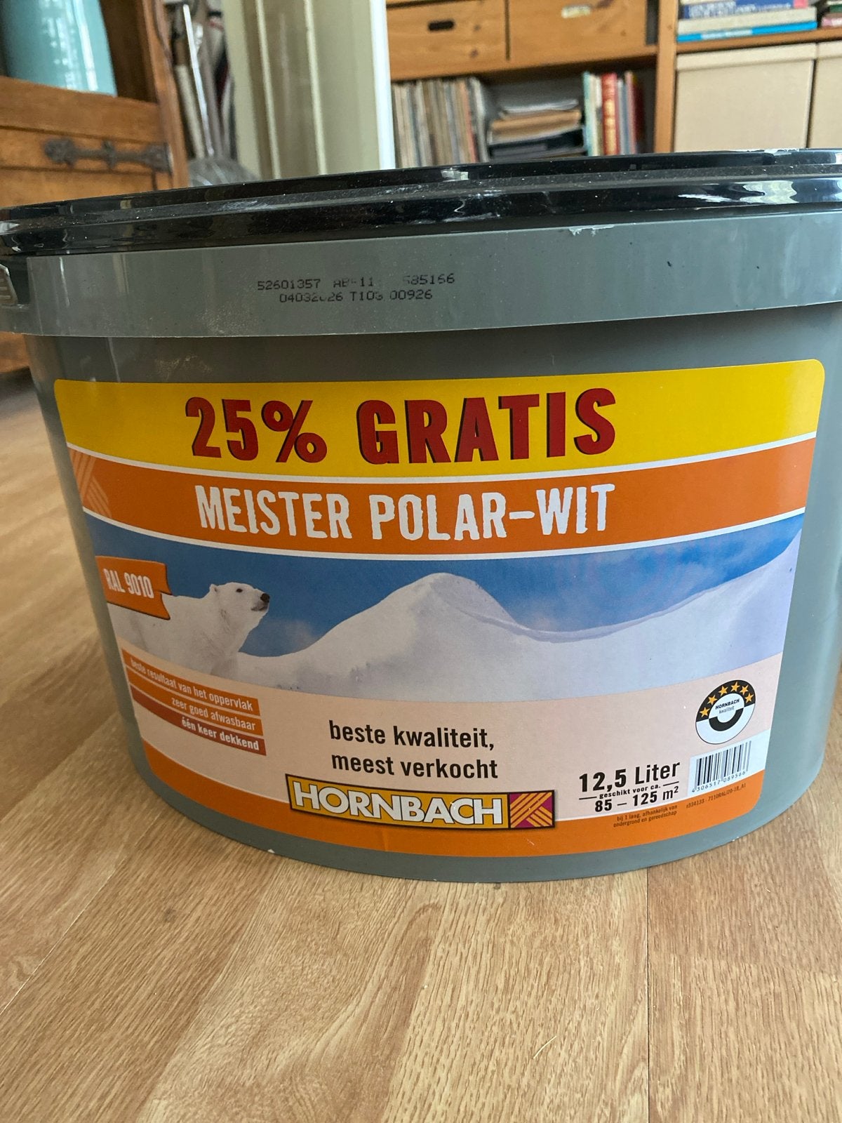 Nieuwe emmer Meister Polar-Wit verf - 12,5 liter, Ophalen, Wit, Nieuw, Verf
