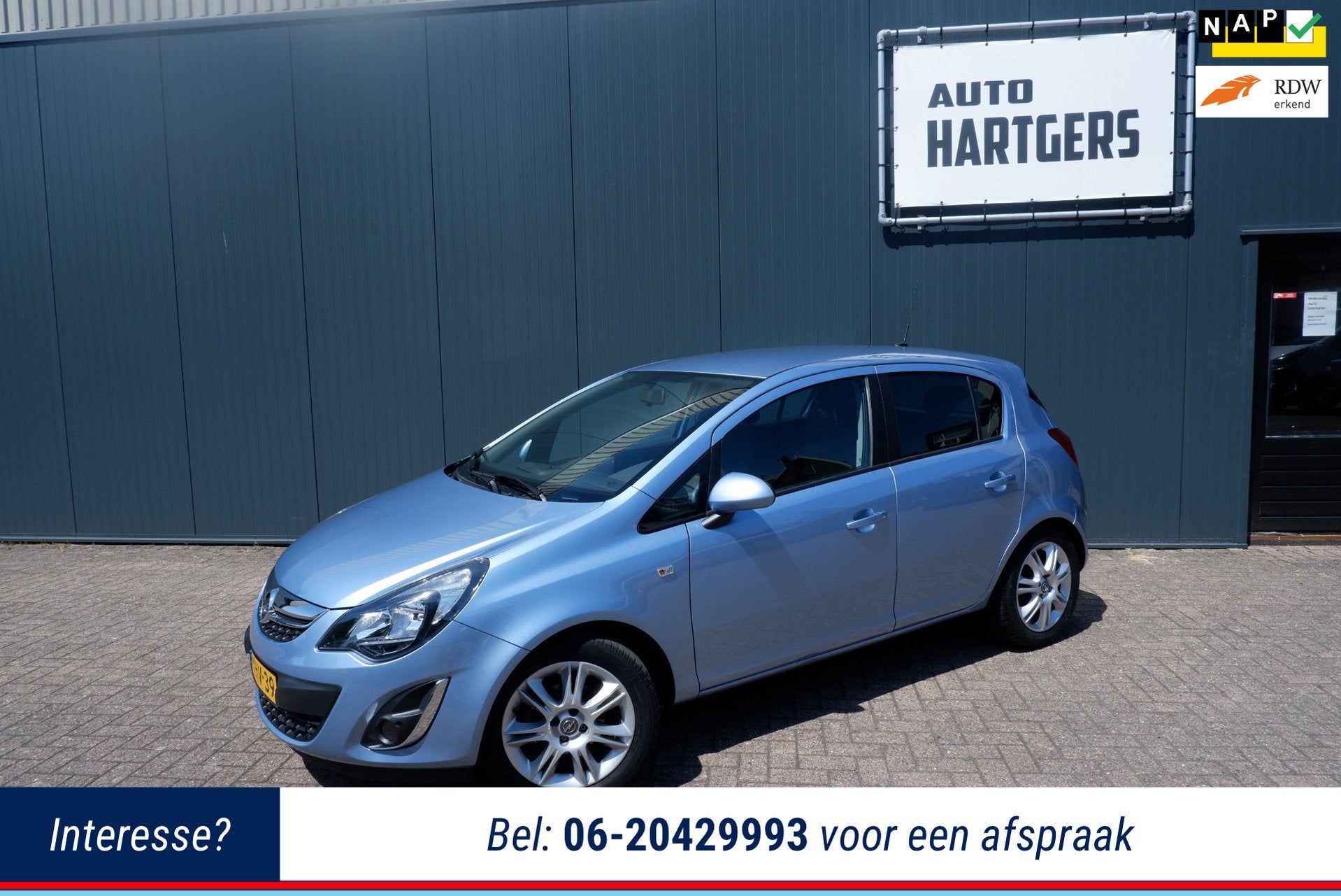 Opel Corsa 1.4-16V BlitZ nav,airco,goed onderhouden., Auto's, Voorwielaandrijving, Gebruikt, 4 cilinders, Blauw