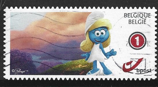 B 226 -     - Belgie/Duo/Smurfen, Ophalen of Verzenden, Gestempeld