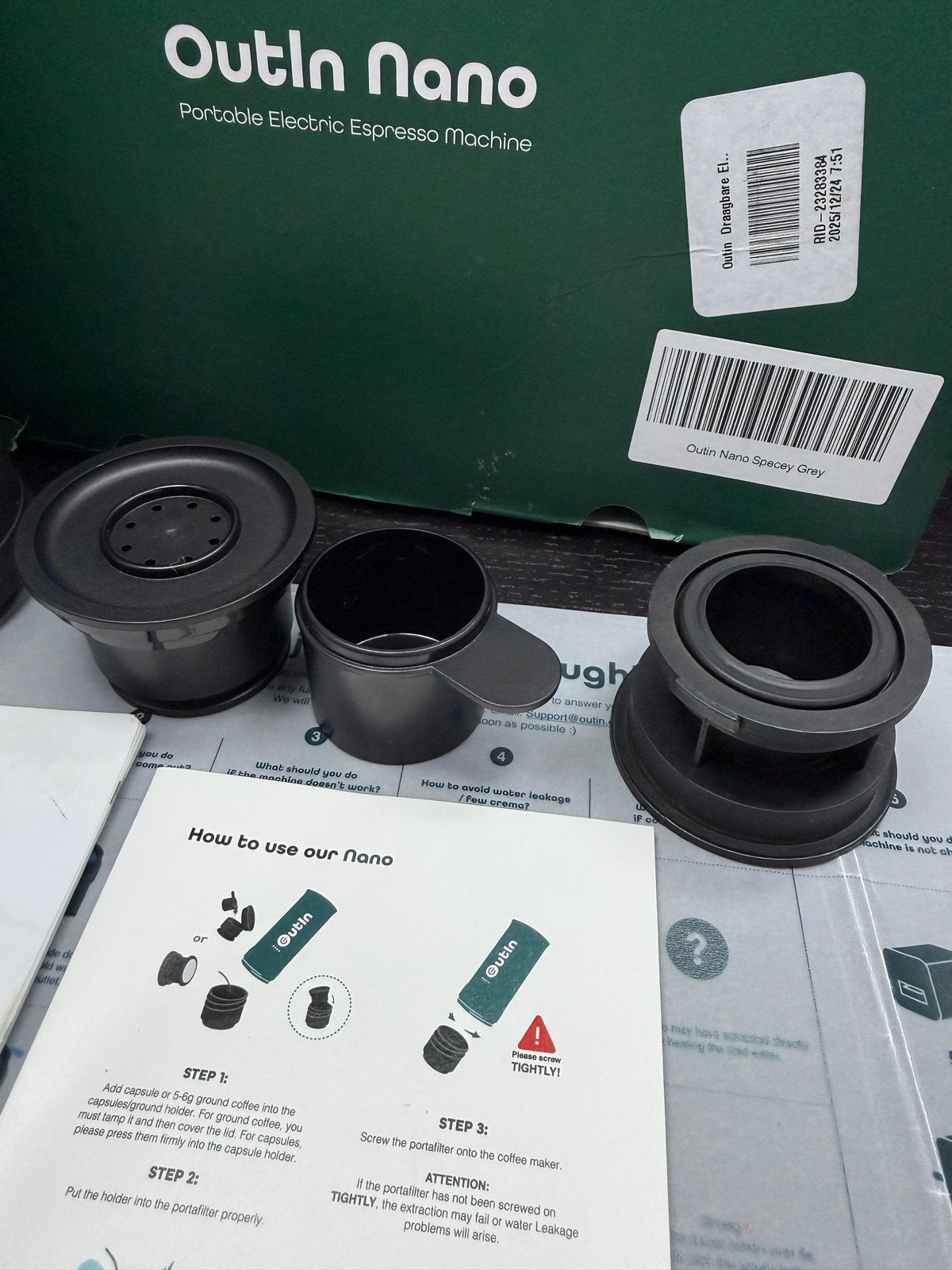 OutIn Nano Elektrische Espressomachine - Draagbaar, S, Espresso apparaat, Gemalen koffie, Ophalen of Verzenden