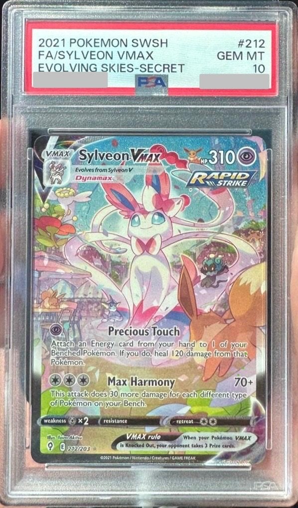 Sylveon VMAX (EVS 212) PSA 10, Hobby en Vrije tijd, Verzamelkaartspellen | Pokémon, Ophalen of Verzenden, Zo goed als nieuw