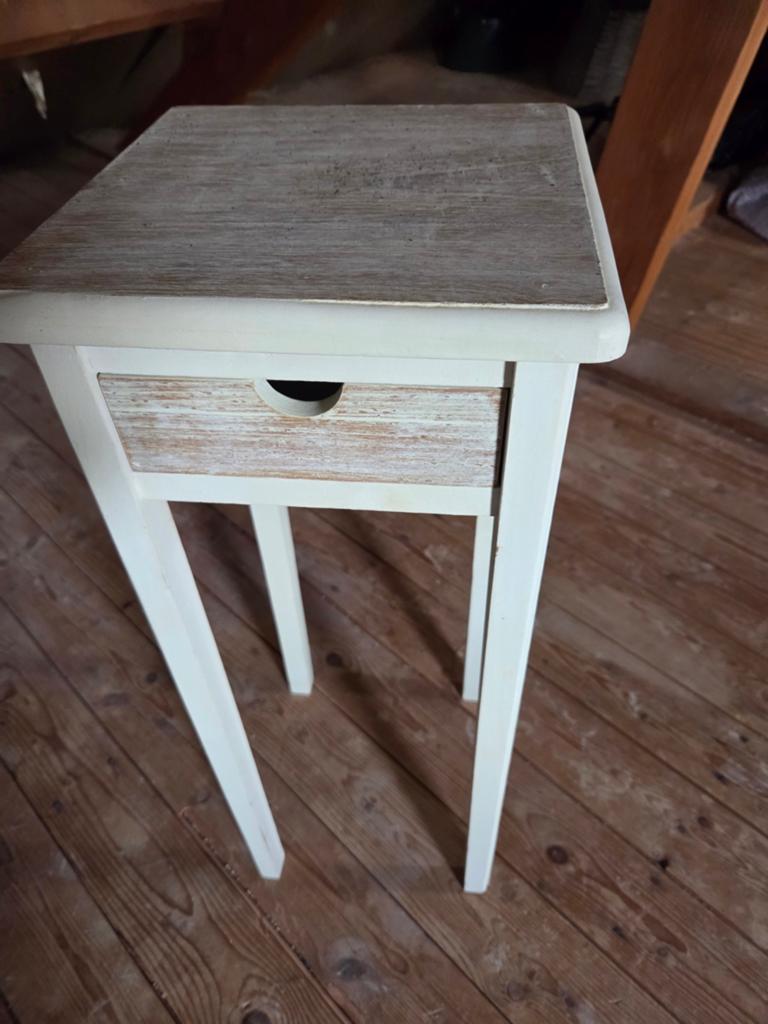 Smal bijzettafeltje met lade - landelijke stijl, Ophalen, Gebruikt, Hout