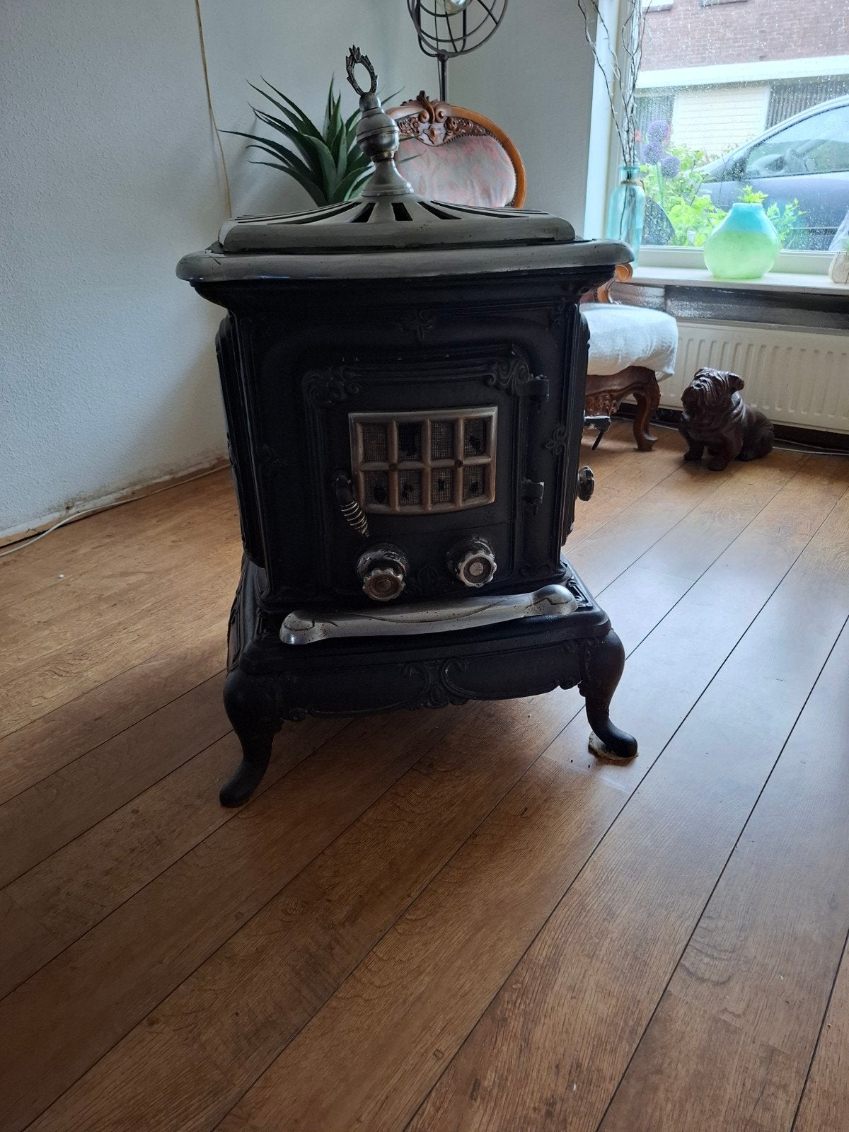 Antieke Parlor Stove - Gietijzeren Kachel, Antiek en Kunst, Ophalen