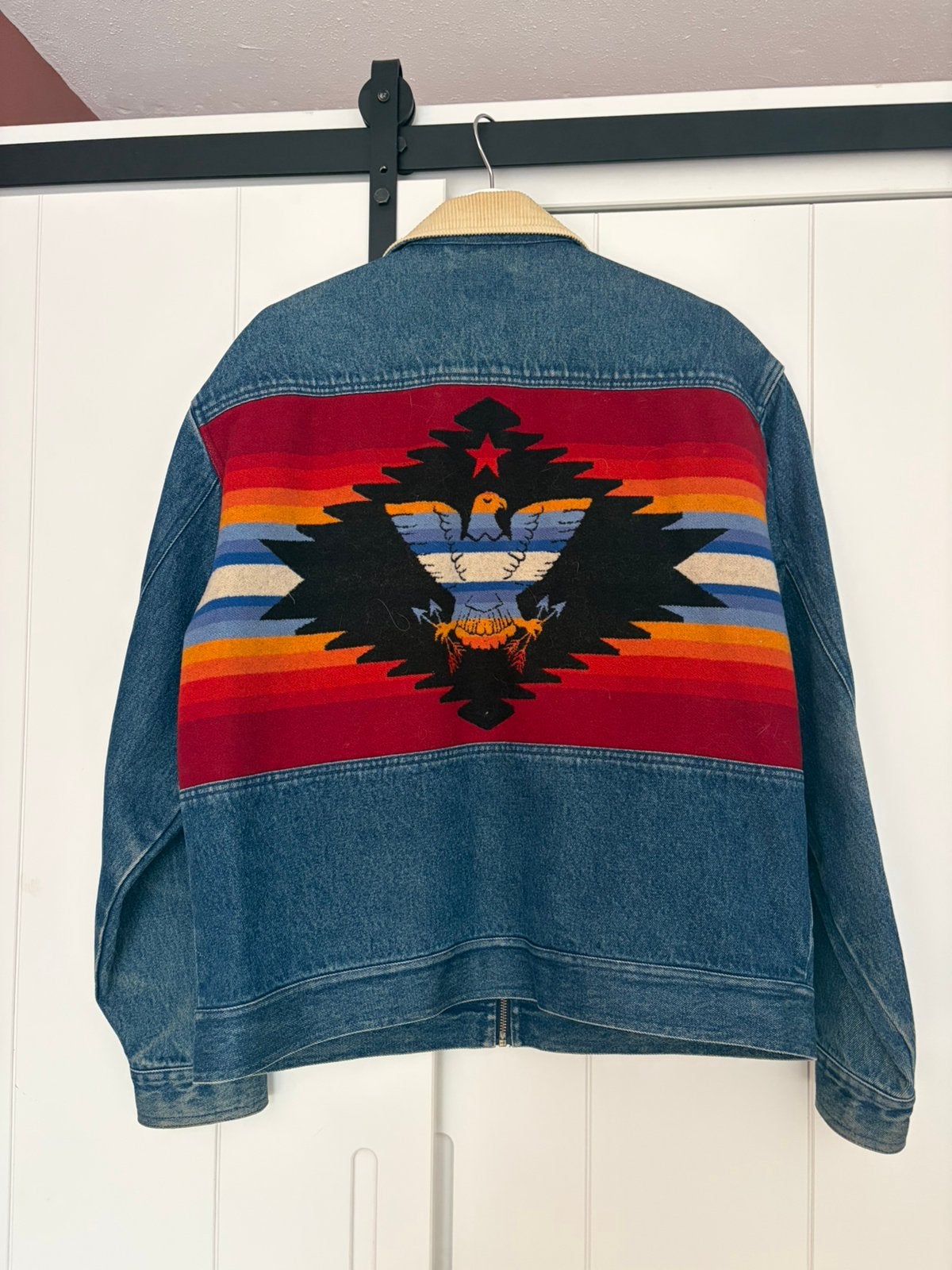 Vintage 90s Pendleton Western Denim Jacket, Ophalen of Verzenden, Zo goed als nieuw, Maat 52/54 (L), Blauw