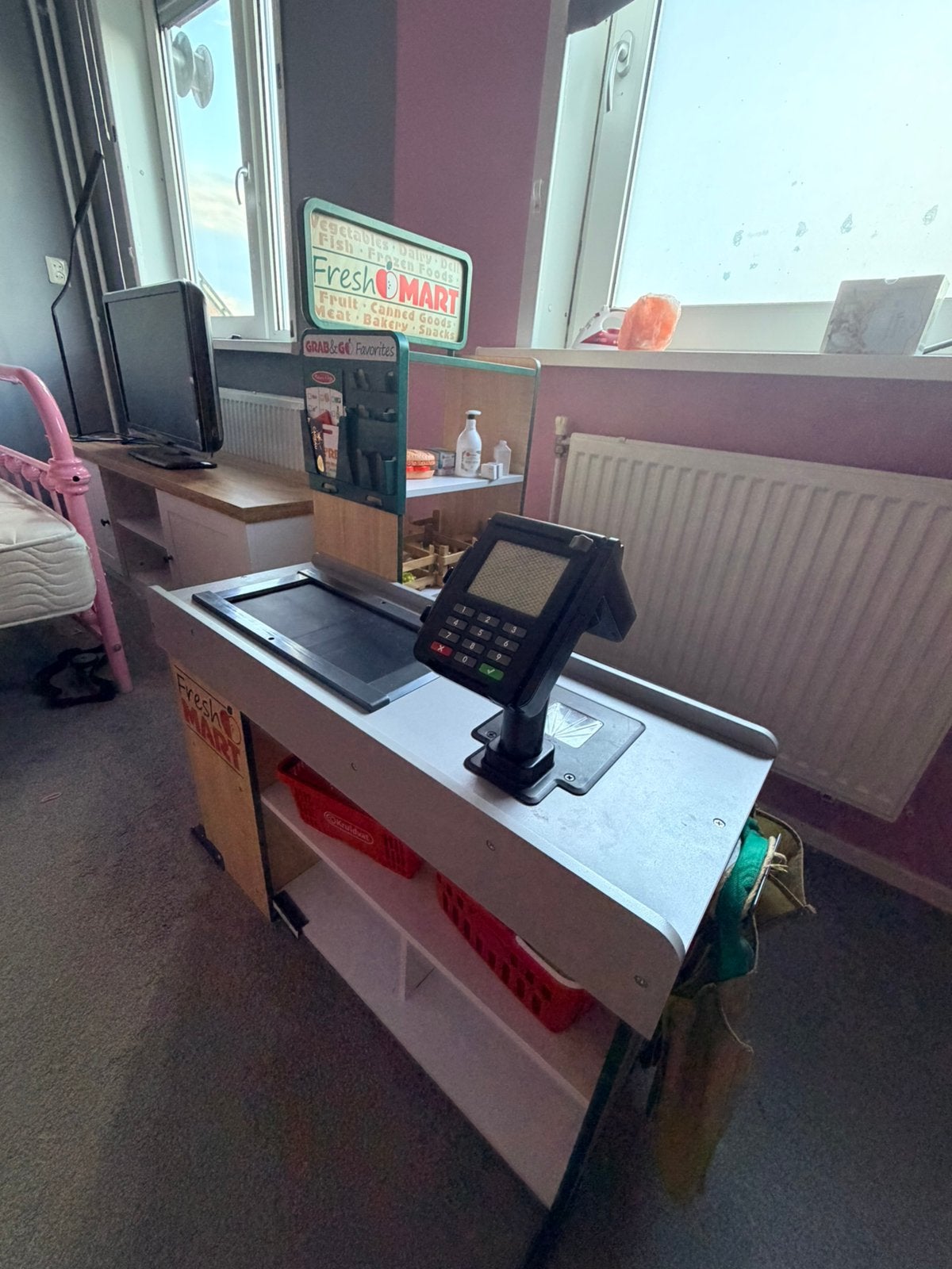Kinder winkeltje met loopband kassa en scanner, Ophalen, Zo goed als nieuw, Met licht