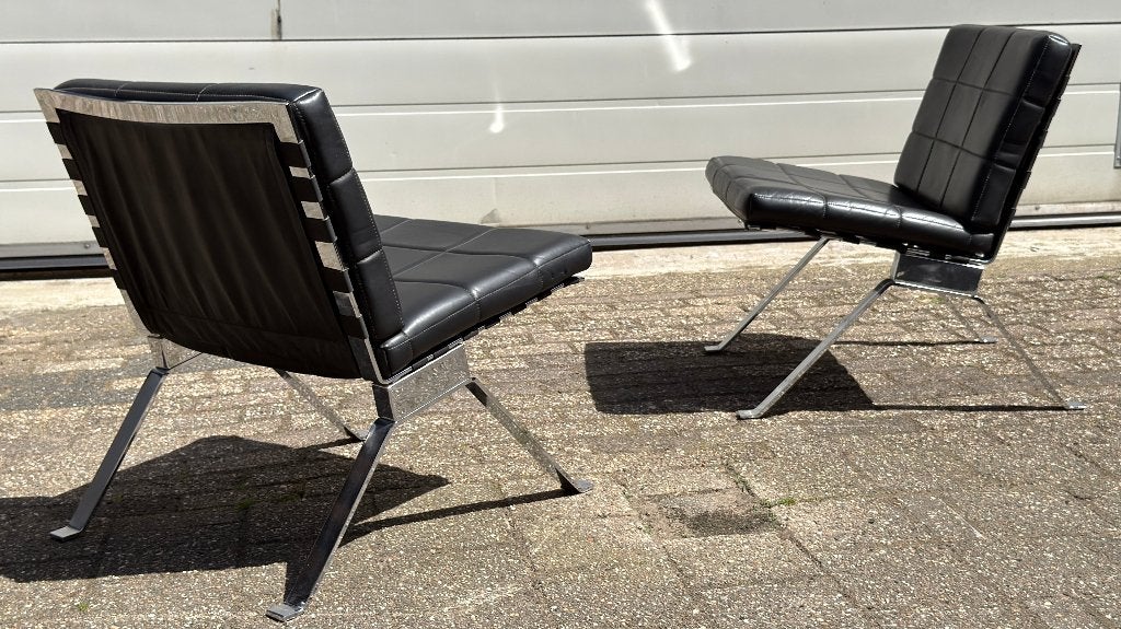 Girsberger 1600 Easychairs Fauteuils Vintage 70's Design, Ophalen, Gebruikt, Leer, Knoll Cassina Barcelona chair Kjaerholm De Sede B&B Italia Retro