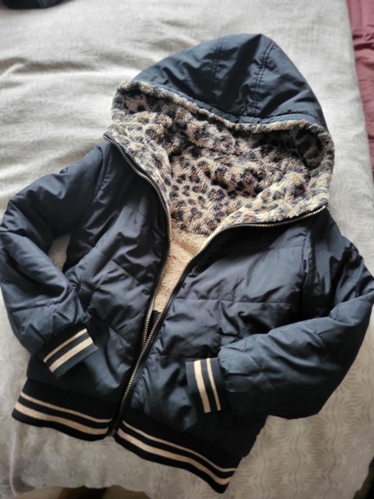 Omkeerbare jas luipaardprint maat 128 134 zara look teddy💫, Ophalen of Verzenden, Nieuw, H&M, Meisje