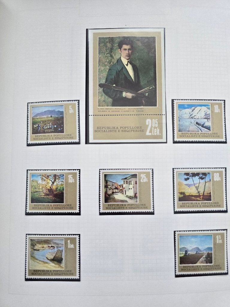 5 postzegelalbums met zegels van schilderijen, Postzegels en Munten, Ophalen of Verzenden, Gestempeld, Overige thema's