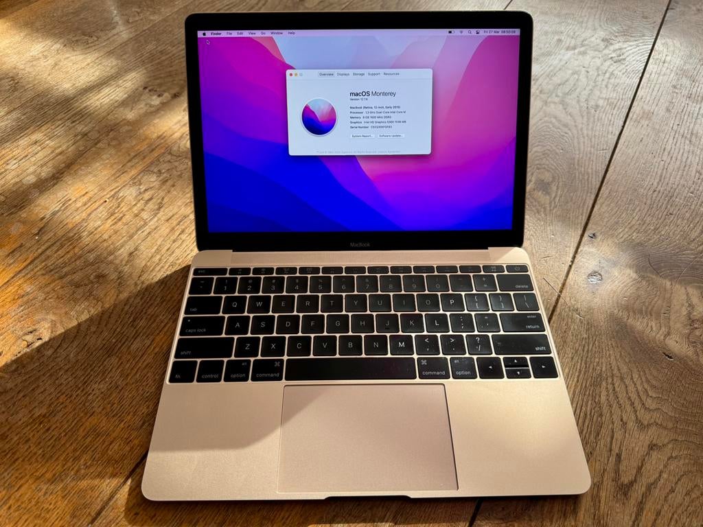 MacBook 12" A1535 - Rose gold, Computers en Software, Apple Macbooks, Gebruikt, Qwerty, 8 GB, Minder dan 2 Ghz
