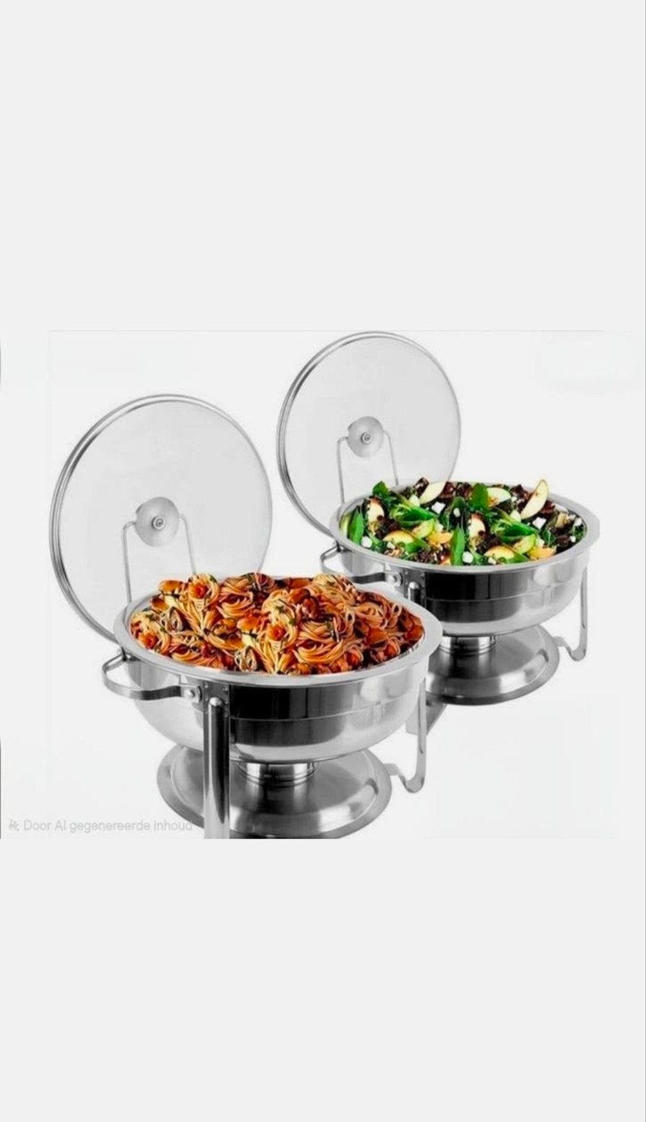 Verhuur Chafing Dish Set - RVS Warmhoudschalen met Deksel, Ophalen of Verzenden, Gebruikt