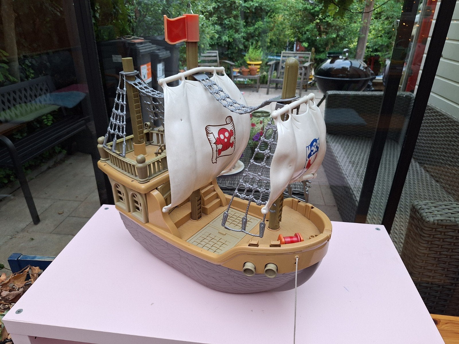 piratenschip, Ophalen