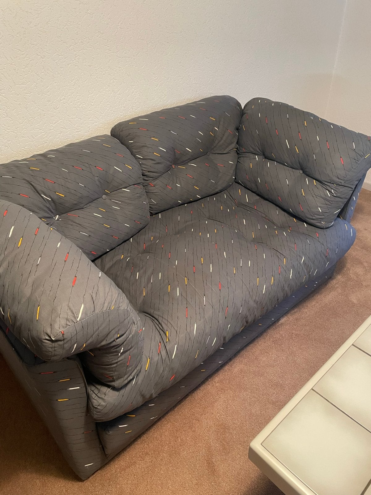Comfortabele vintage slaapbank - Grijs, Ophalen, Gebruikt, Tweepersoons, Overige maten