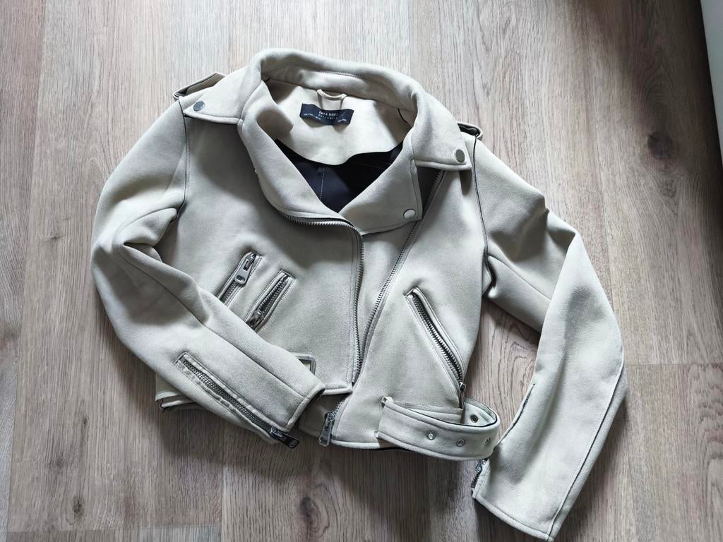 Suede jasje Zara beige/licht bruin, Ophalen of Verzenden, Zo goed als nieuw, Jasje, Maat 36 (S)