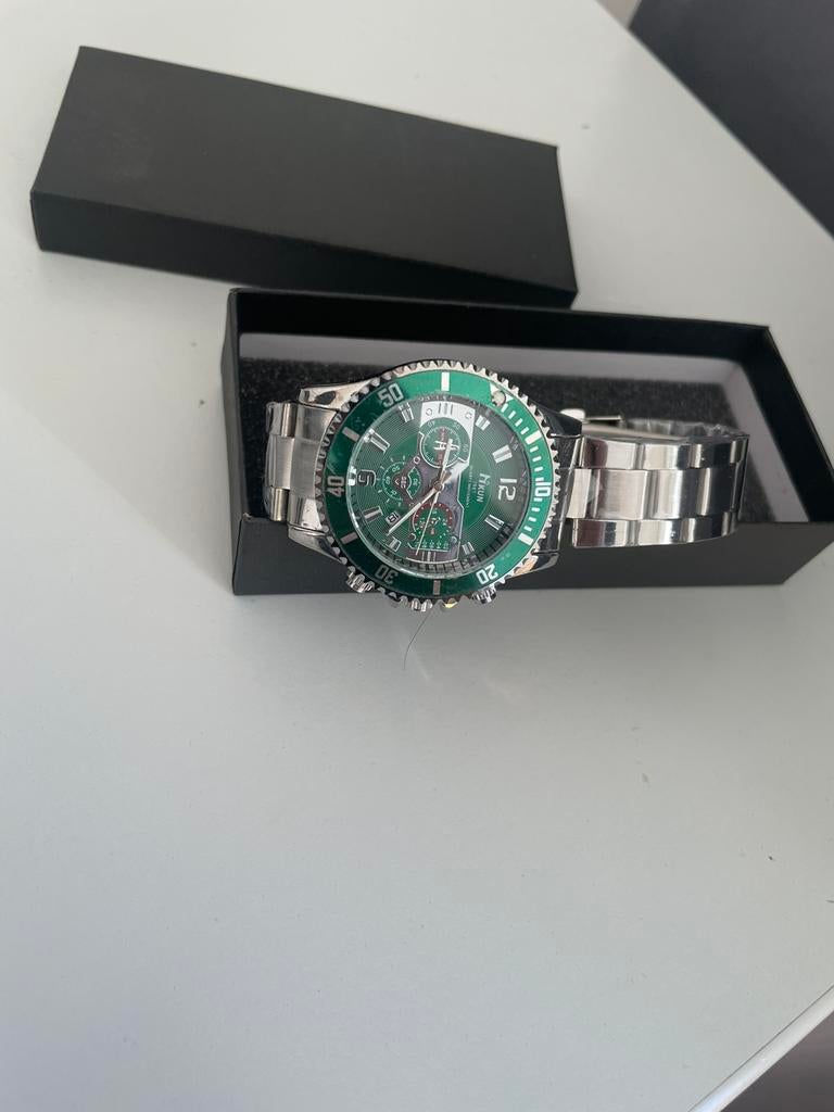 Heren horloge nieuw, Ophalen of Verzenden, Zo goed als nieuw, Staal, Overige merken