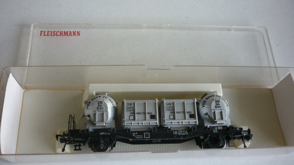 Fleischmann H0 5230 von Haus zu Haus containerwagon in ovp., Gebruikt, Gelijkstroom, Fleischmann, Wagon