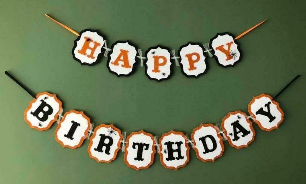 Halloween Happy Birthday Banner / Slinger - Verjaardag, Ophalen of Verzenden, Nieuw, Versiering, Halloween of Griezel