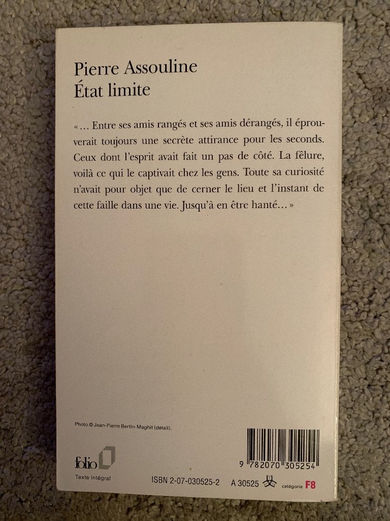 Pierre Assouline – État limite, Boeken, Ophalen of Verzenden, Zo goed als nieuw, Assouline, Piere, Europa overig