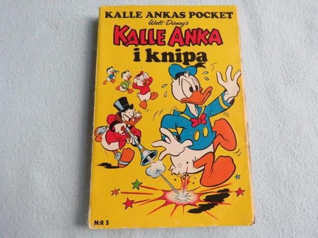 Zweeds: Vintage Kalle Anka Pocket nr. 3 uit 1969, Gelezen, Eén stripboek, Ophalen of Verzenden, Disney