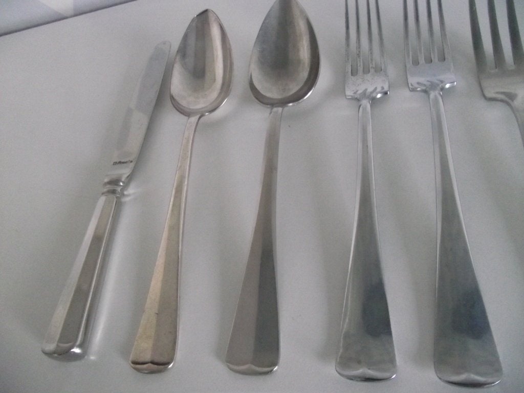 14 st vintage RVS Haags Lofje bestek Gero Silpacca Sola p st, Antiek en Kunst, Antiek | Bestek, Ophalen of Verzenden