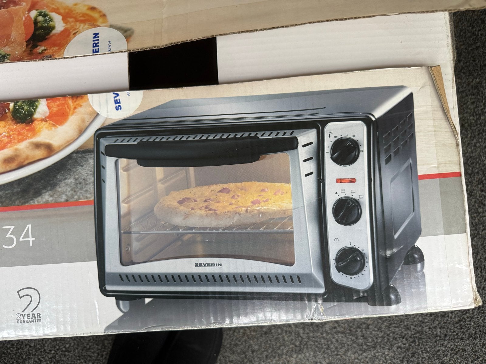 Severin Mini-oven met grillfunctie - in doos, Ophalen, Minder dan 45 cm, Zo goed als nieuw, Vrijstaand