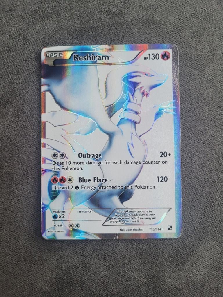 Reshiram & Zekrom Full Art Set Black & White 113/114, Ophalen of Verzenden, Zo goed als nieuw, Meerdere kaarten, Foil