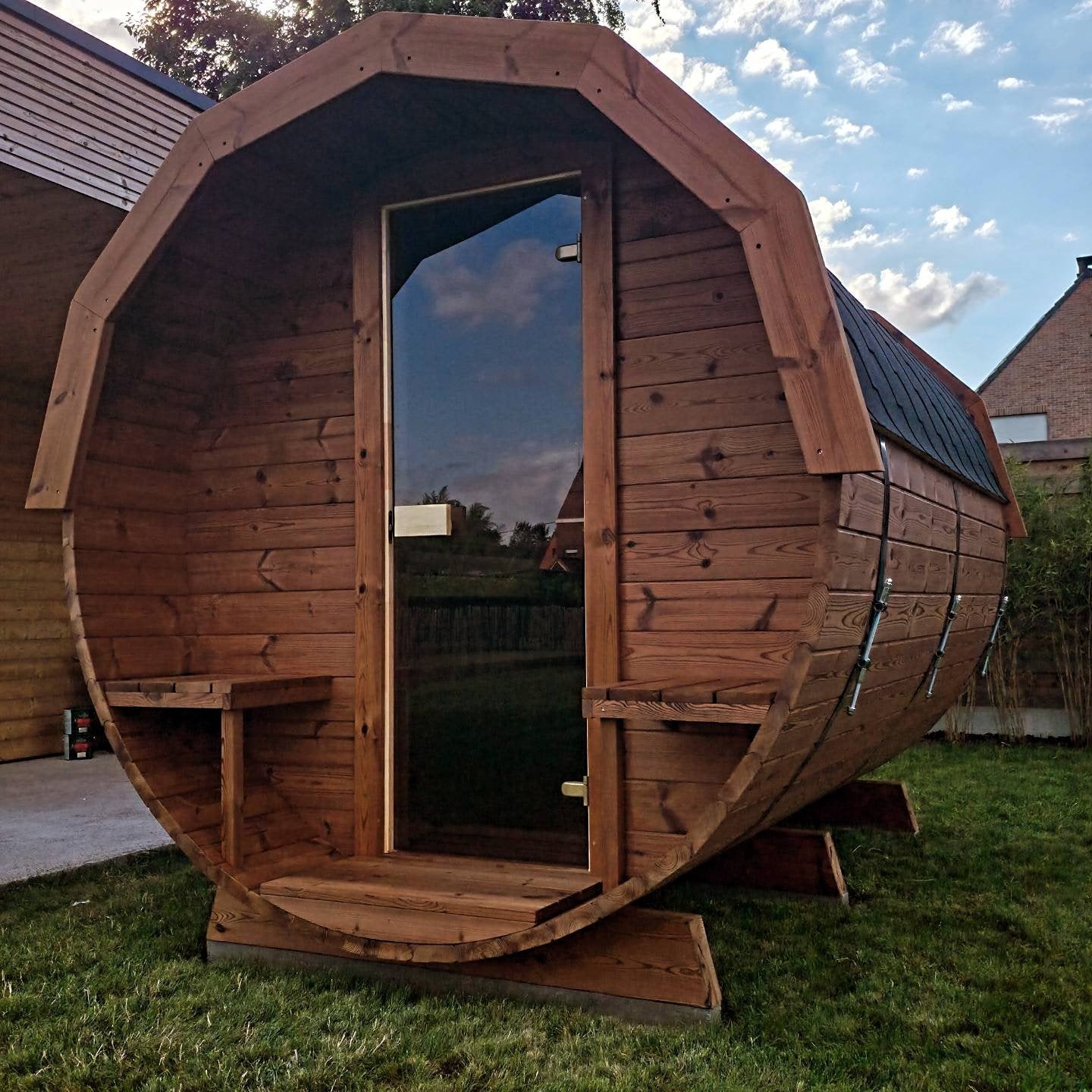 3M Barrel Sauna Gratis Levering en Plaatsing - 10% KORTING, Sport en Fitness, Sauna, Ophalen of Verzenden, Nieuw, Complete sauna