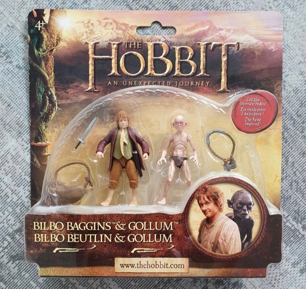 The Hobbit: Bilbo Baggins & Gollum actiefiguren set, Verzamelen, Ophalen of Verzenden, Nieuw, Actiefiguurtje