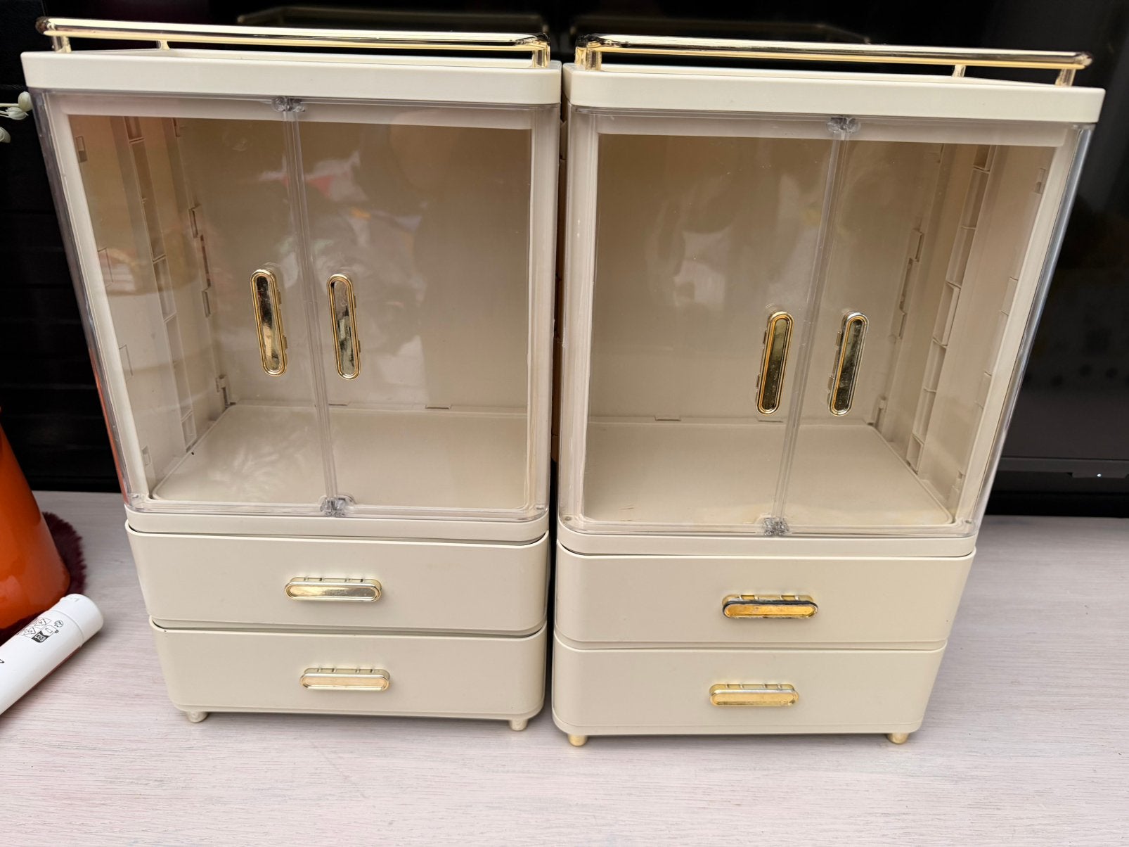 2 makeup/creme kastjes met lades, Ophalen, 50 tot 100 cm, Zo goed als nieuw, Minder dan 100 cm