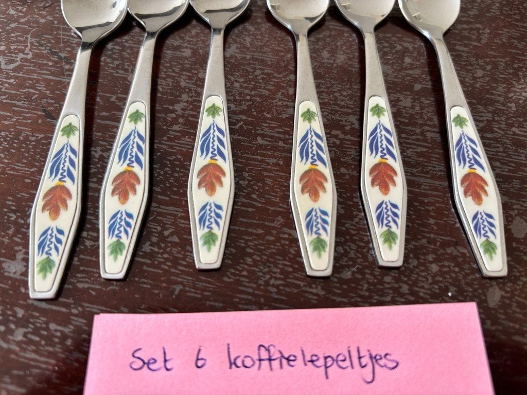 Boerenbont set 6 koffielepeltjes HCU oude bestek Boerenbond, Overige materialen, Gebruikt, Ophalen of Verzenden, Overige merken