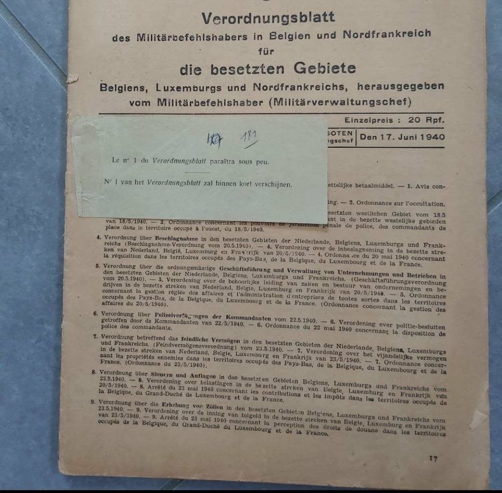 Duitse WO2 Verordeningen Bezet België & "Sonderdienst" lot, Verzamelen, Ophalen of Verzenden, Landmacht, Duitsland, Foto of Poster
