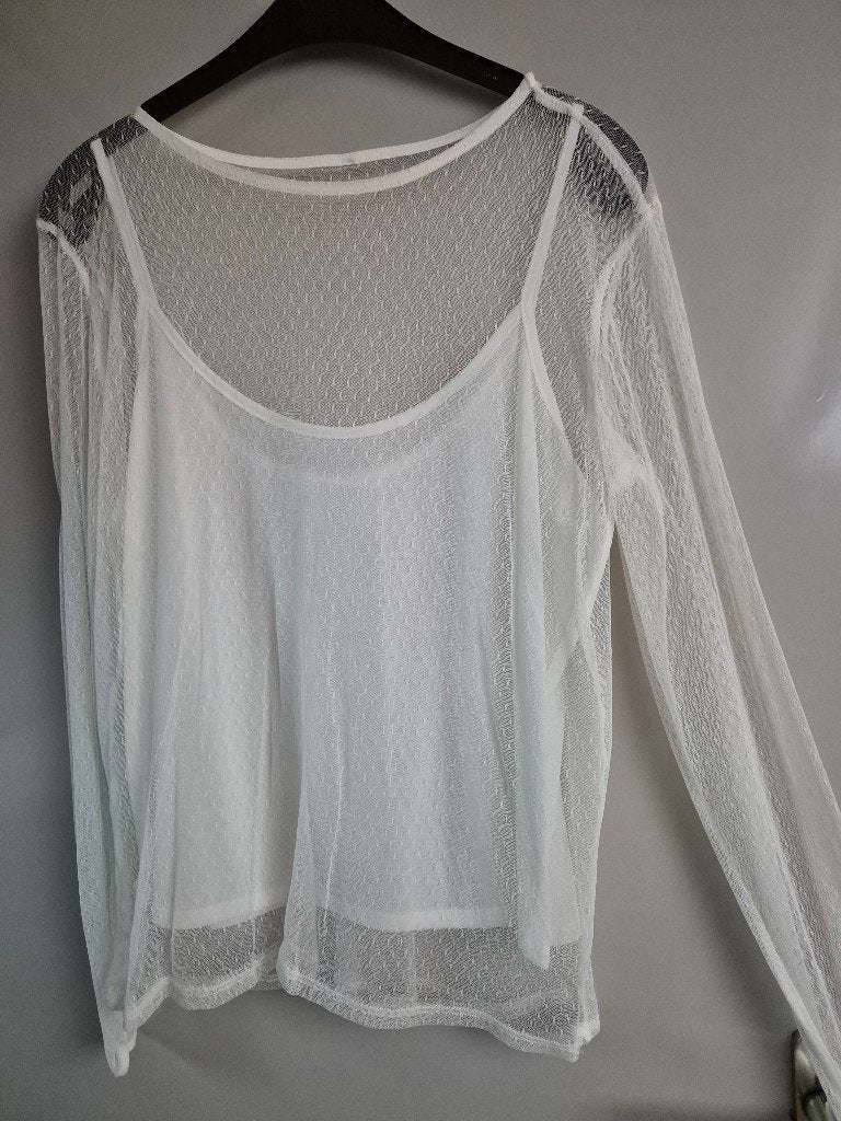 Shirt met hemd in 1 gedeeltelijk doorzichtig, Maat 38/40 (M), Overige kleuren, Ophalen of Verzenden, Zo goed als nieuw