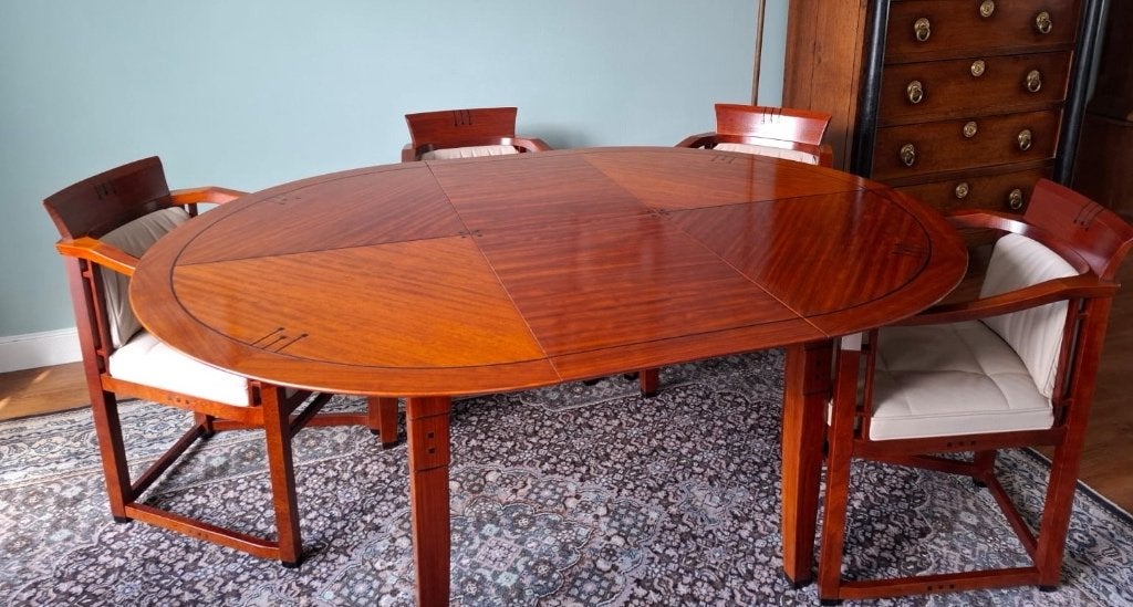 Schuitema Art deco eethoek, Ophalen, Zo goed als nieuw, Schuitema design Art deco, 4 tot 6 stoelen