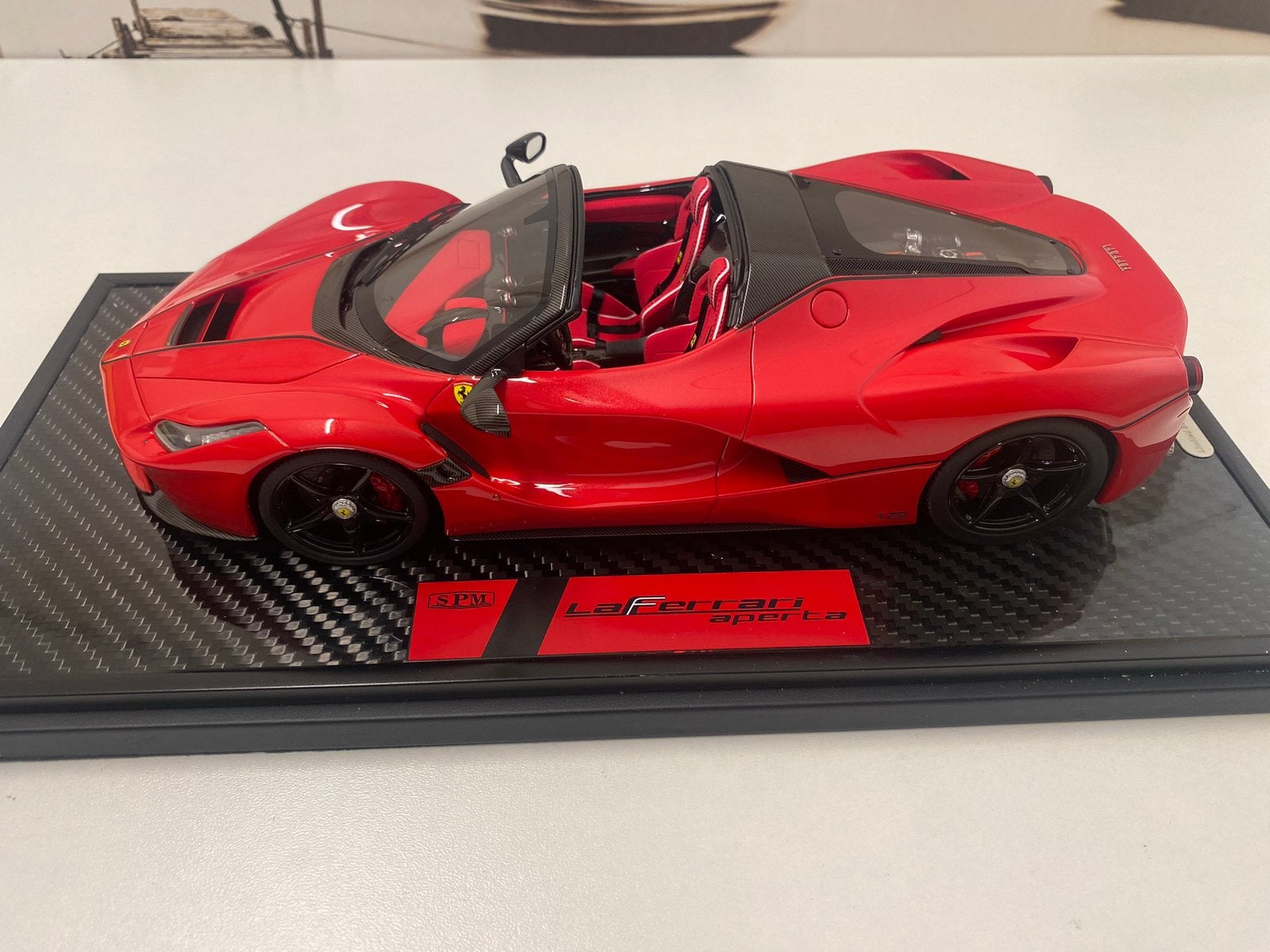 1:18 SPM Ferrari LaFerrari Aperta (rood), Ophalen of Verzenden, Nieuw, Auto, Overige merken