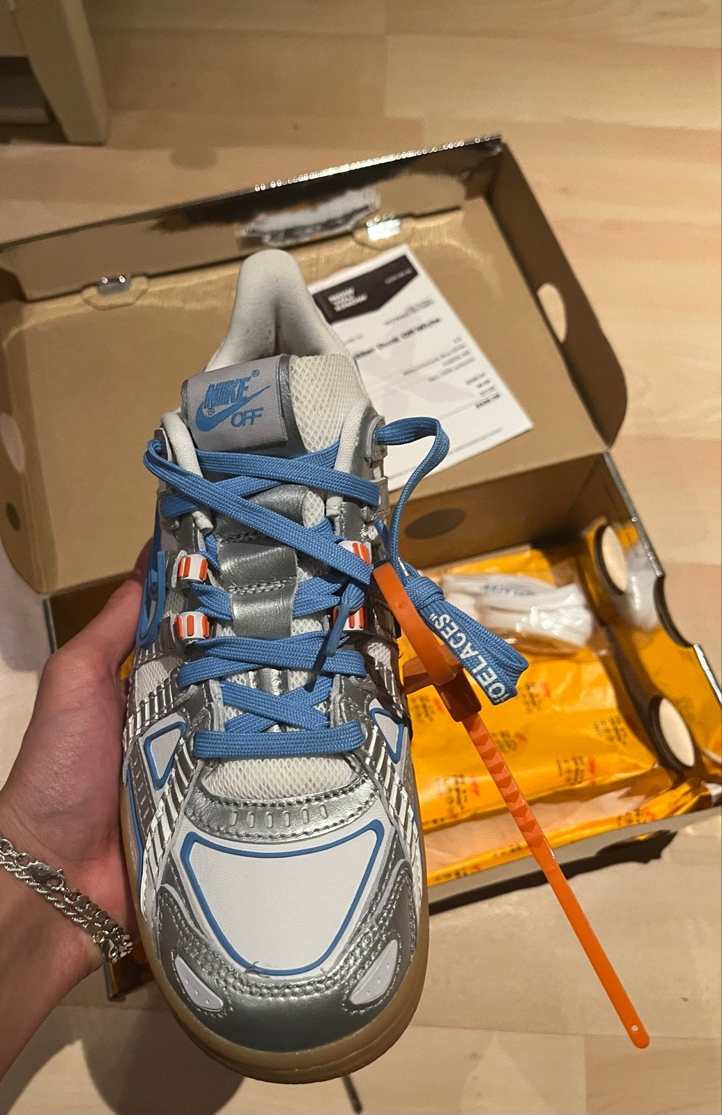 Nike Dunk Low Off-White Rubber UNC, Kleding | Dames, Blauw, Nieuw, Ophalen of Verzenden, Sneakers of Gympen