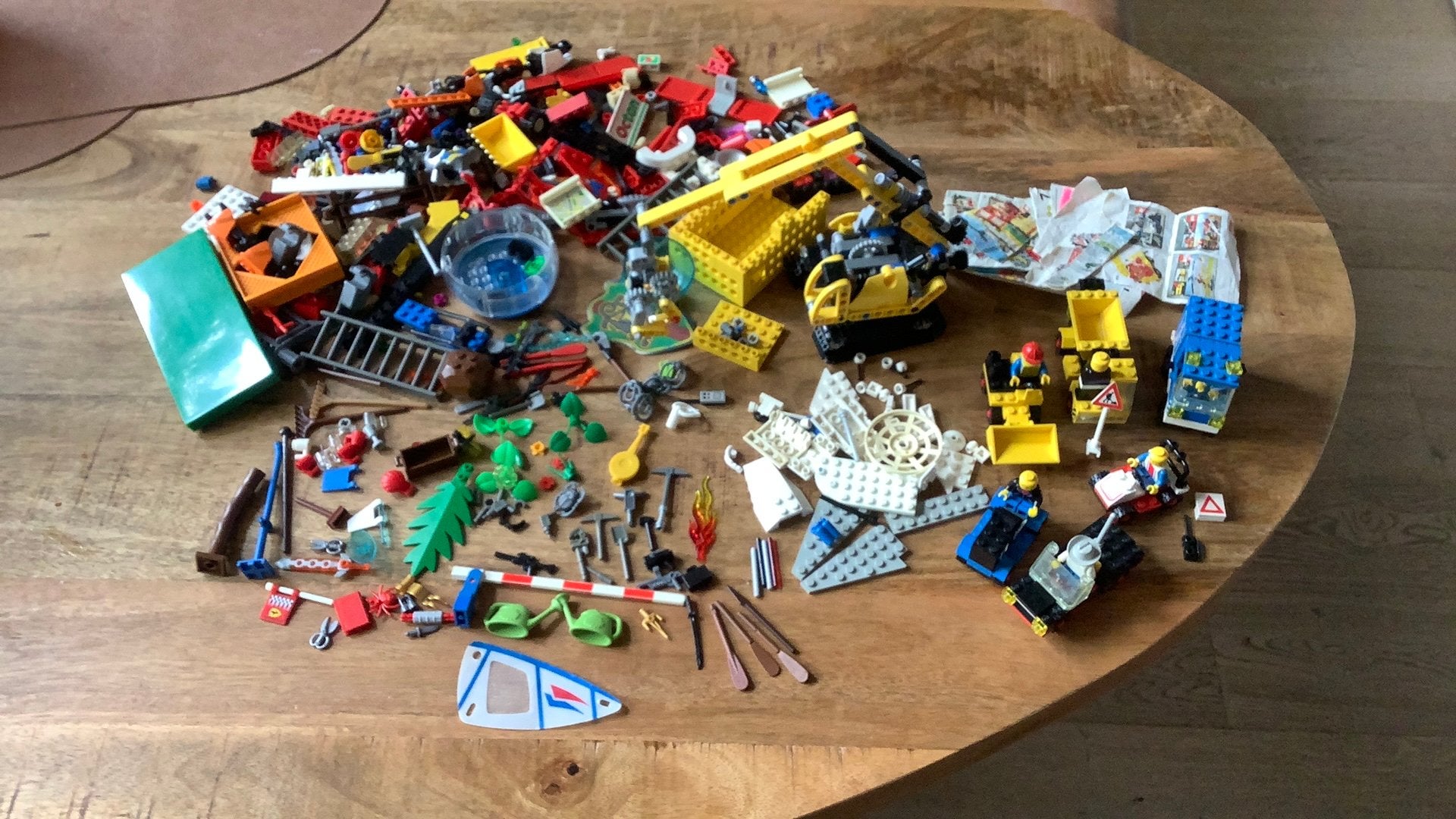 Bak lego onderdelen auto’s graafmachine technisch vintage, Ophalen, Gebruikt