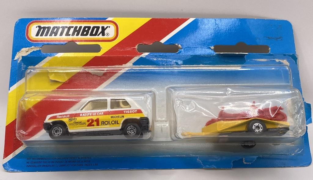 Matchbox TP-106 Renault 5 + aanhanger, Ophalen of Verzenden, Zo goed als nieuw, Auto