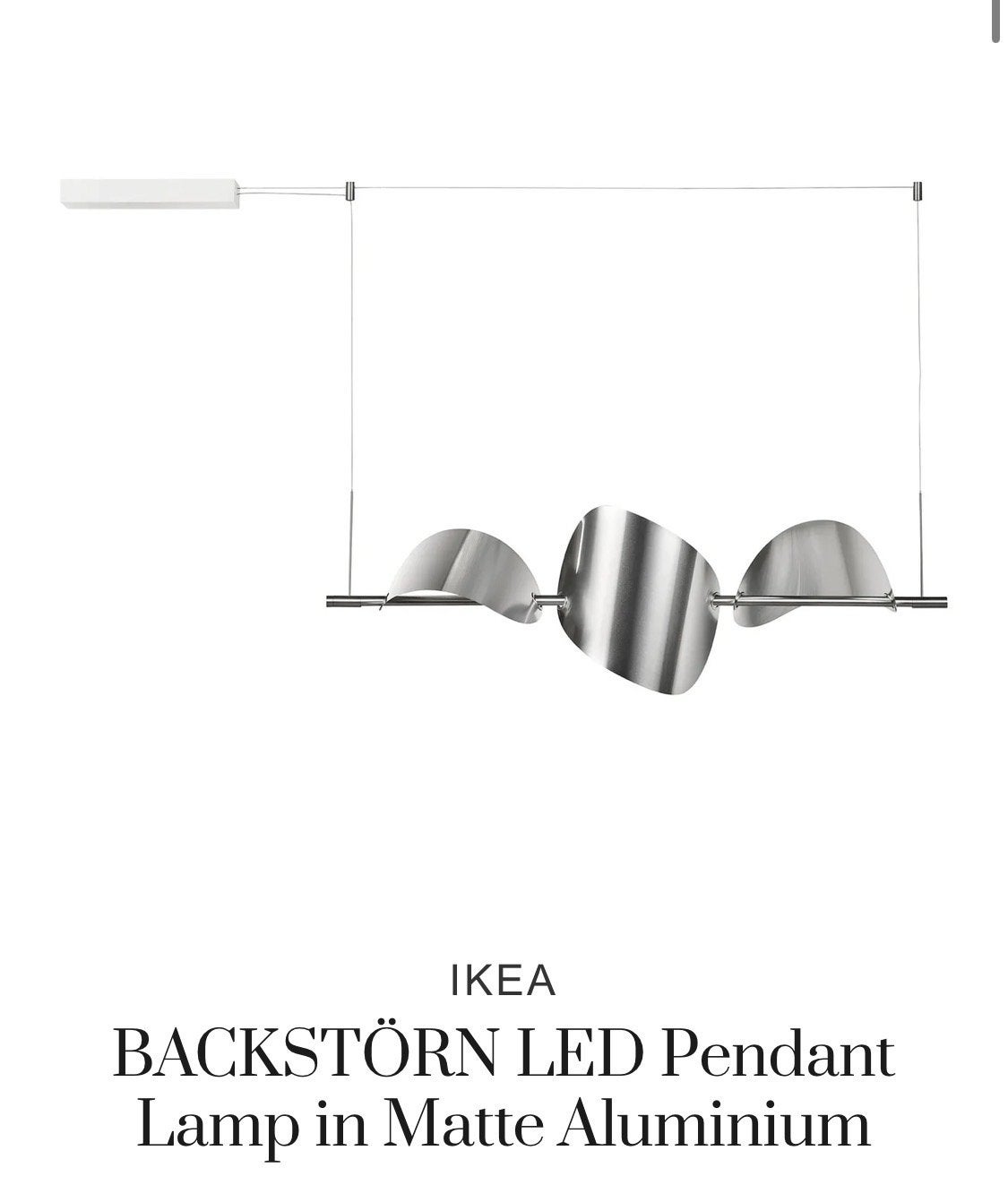 Ikea BACKSTÖRN LED design lamp - Nieuw in doos, Ophalen, Nieuw, Metaal, Overige fittingen