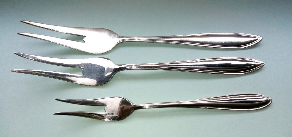 3 verzilverde Keltum vleeswaren vorkjes, Ophalen of Verzenden