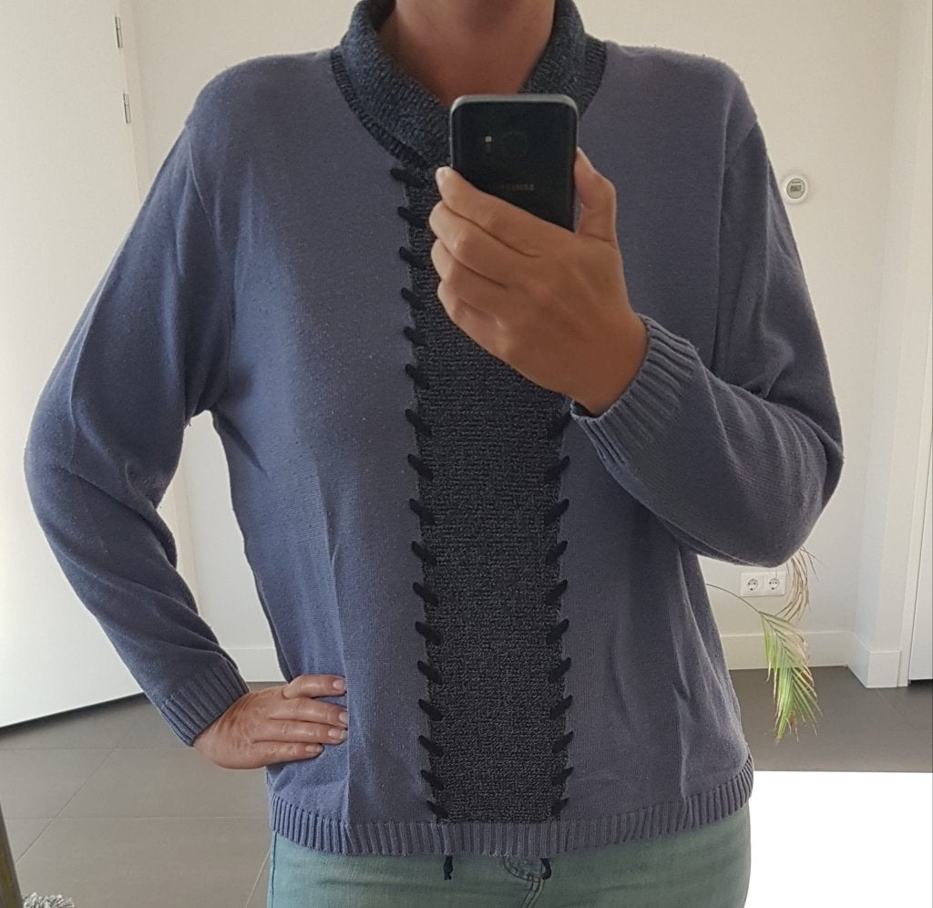 Trui Blauw Veterdetail L Perfect, Maat 42/44 (L), Verzenden, Blauw, HEP Authentics