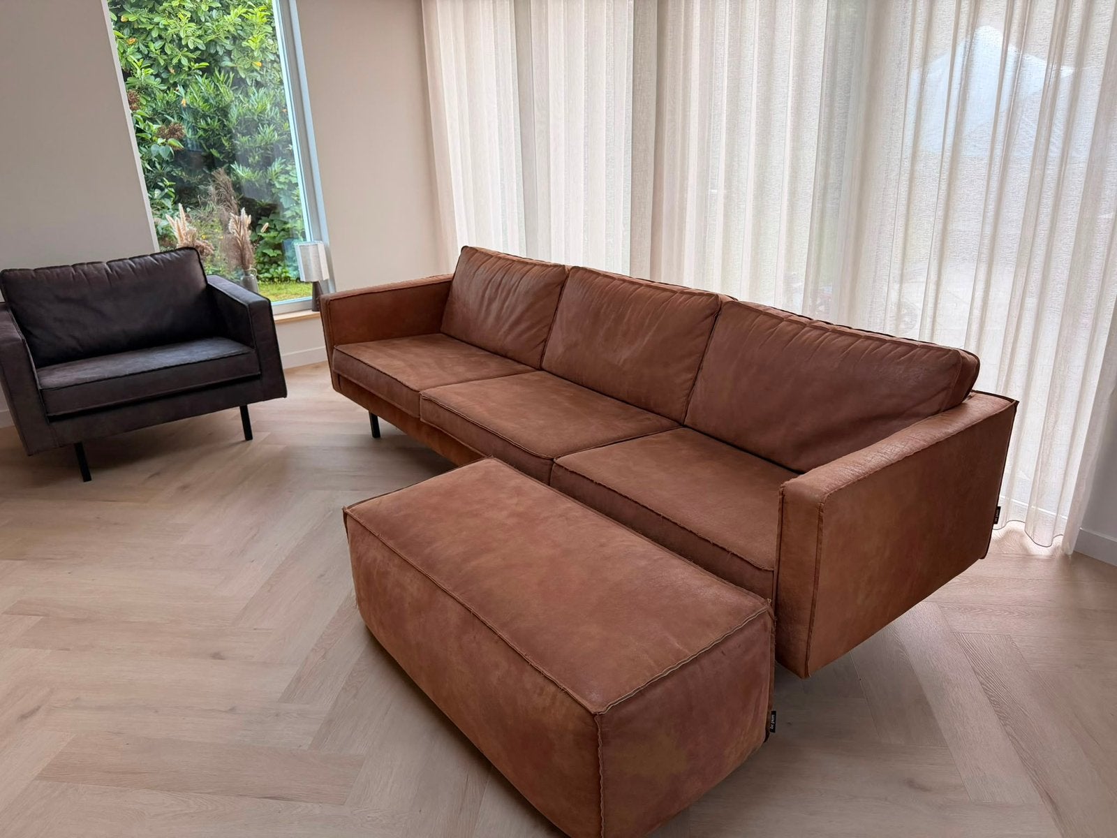 BePure Rodeo 3-zits bank, fauteuil en poef, Ophalen, Gebruikt, Overige materialen