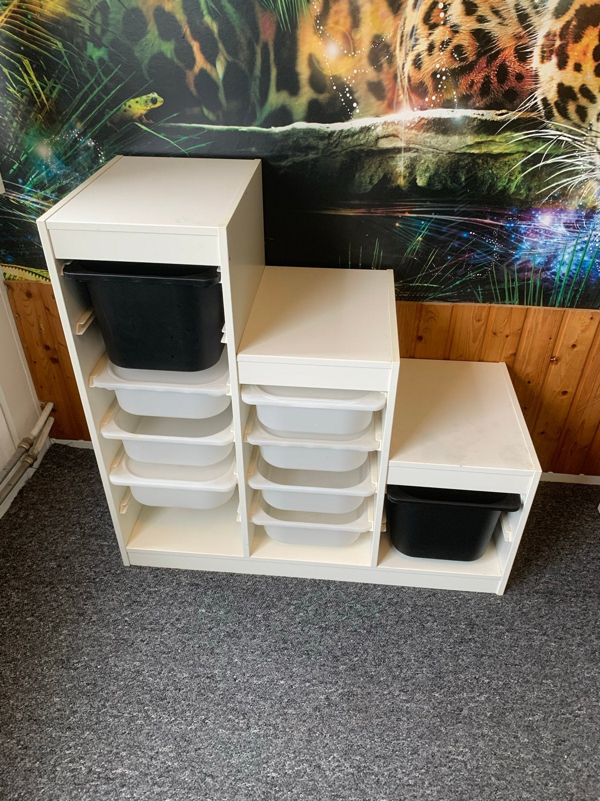 Witte Ikea Trofast opbergkast met bakken, Gebruikt, Kast, 100 cm of meer, Minder dan 50 cm
