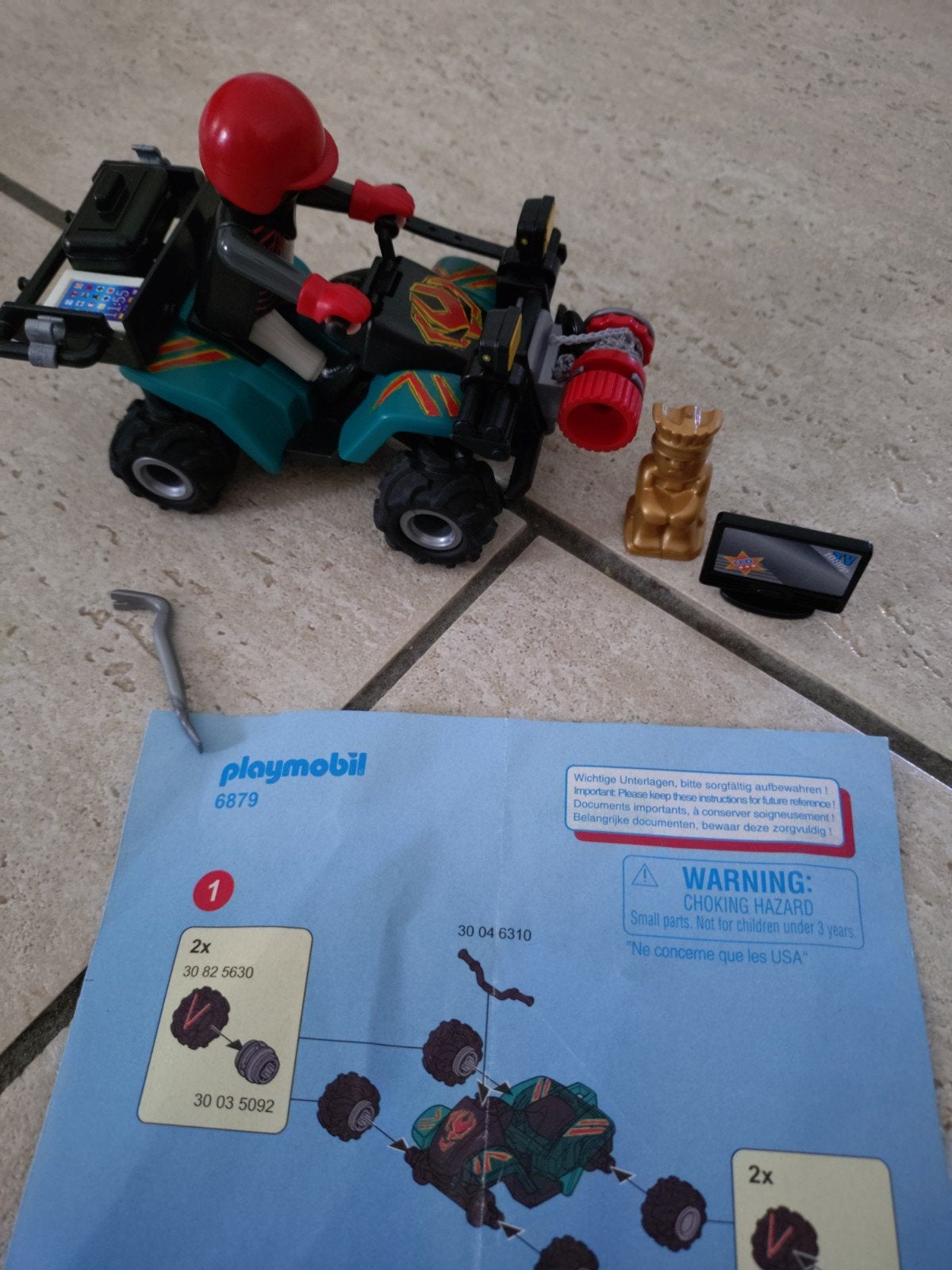Playmobil 6879 Quad met figuur en accessoires, Gebruikt, Complete set, Voertuig, Ophalen of Verzenden