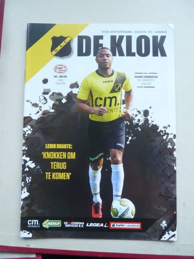 Programma.  NAC - Jong PSV    15 April  2016, Ophalen of Verzenden, Zo goed als nieuw, NAC Breda, Boek of Tijdschrift