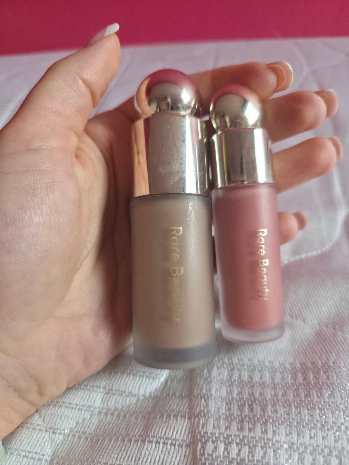 Rare beauty blush en bronzer, Ophalen of Verzenden, Zo goed als nieuw, Bruin, Wangen